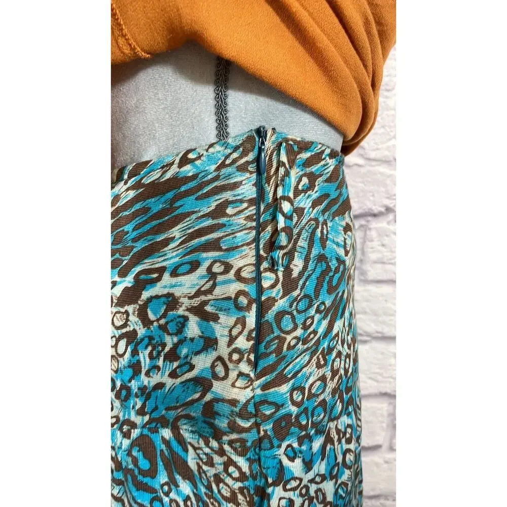 Vintage Animal Print Tiered Maxi Skirt